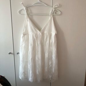White tulle lace dress